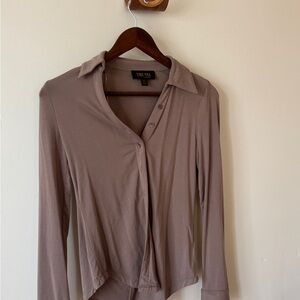Truth Taupe Button-Down Women's Shirt